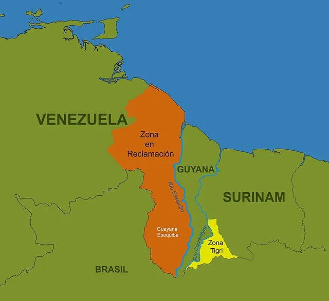 El próximo 3 de diciembre será el referéndum consultivo en Venezuela sobre la soberanía del Esequibo. Foto: Suriname Central