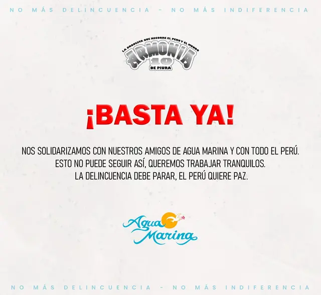  Armonía 10 de Piura publica comunicado sobre atentado contra Agua Marina. Foto: composición LR/Facebook/Sabor Tropical   