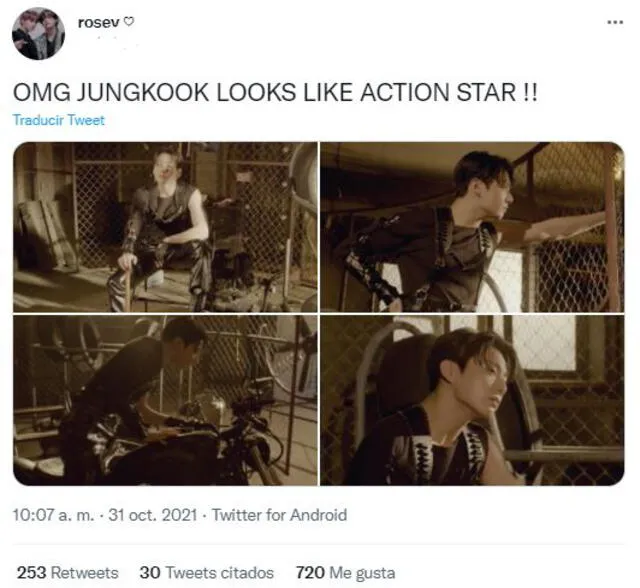 Reacciones al look de Jungkook. Foto: Twitter