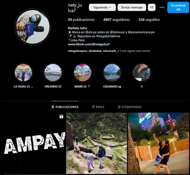  Nathaly Julca publica los anuncios de AMPAY en sus plataformas. Foto: @naty_julca7/Instagram<br><br>  