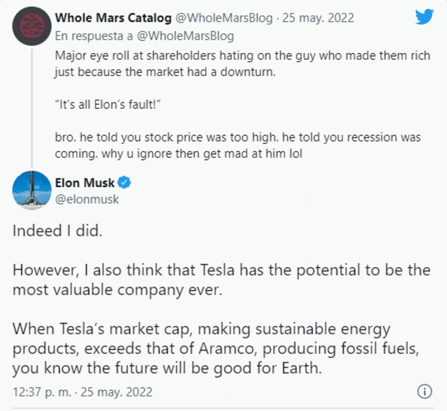 Elon Musk dice que el mayor competidor de Tesla no es una empresa de automóviles