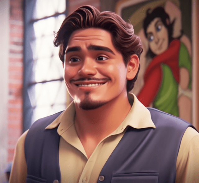 Joel Gonzales como personaje de Disney. Foto: Midjourney    