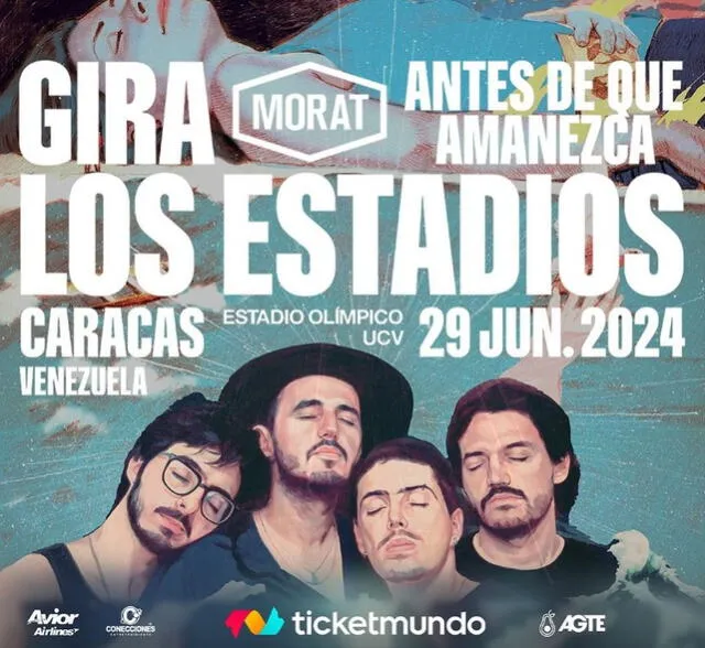 Anuncio del concierto de Morat en Venezuela en 2024. Foto: Instagram/Ticketmundo   