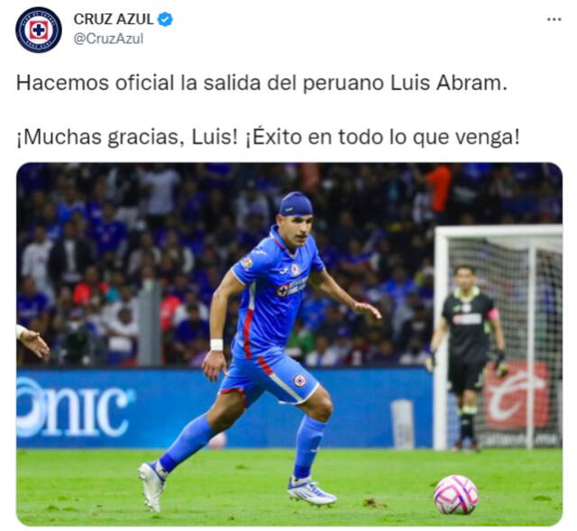 Luis Abram jugó los torneos Clausura y Apertura de este 2022 con el conjunto cementero. Foto: captura de @CruzAzul/Twitter