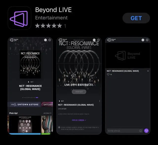 Beyond Live: nueva plataforma de transmisión en vivo de SM. Foto: Apple Store