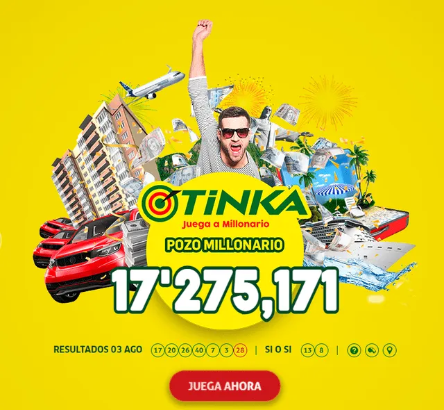 Tinka, resultados del 3 de agosto 2022. Foto: La Tinka