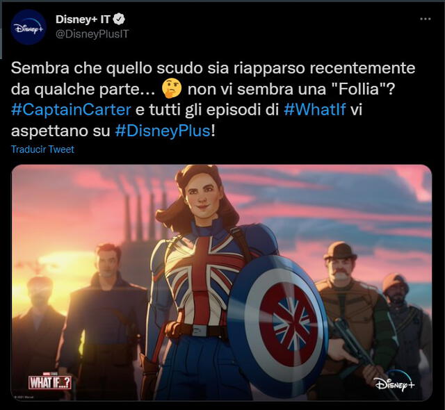 Disney Italia desliza posible cameo de Capitana Carter en Doctor Strange 2. Foto: captura de Twitter