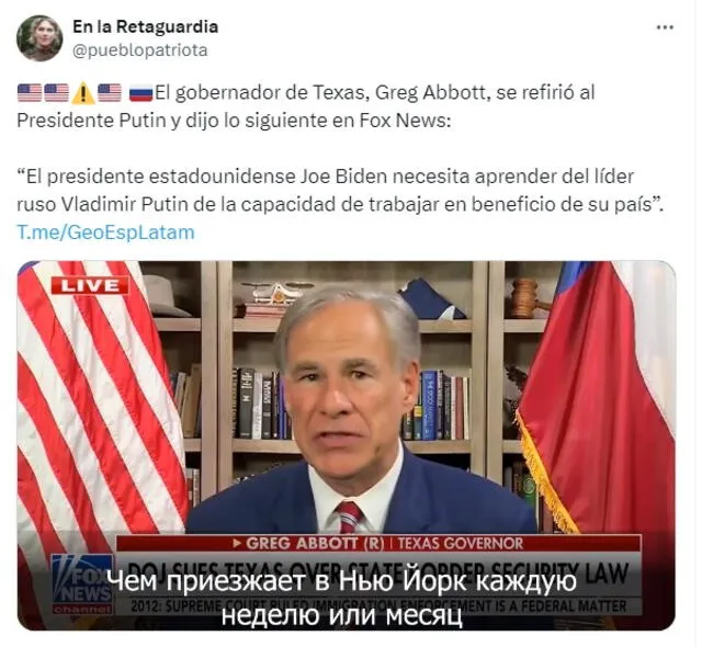  El usuario que publicó el video colocó subtítulos falsos en ruso. Fuente: captura de Twitter/En la Retaguardia   