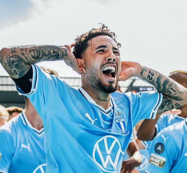 Sergio Peña salió campeón de su liga con Malmö. Foto: AFP   