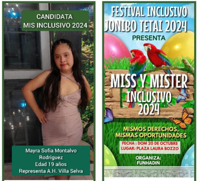  Uno de los candidatos al Miss Inclusivo 2024. Foto: Funhadin.   