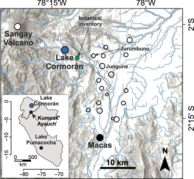  En el mapa aparecen marcados los asentamientos arqueológicos conocidos. Foto: Nature   