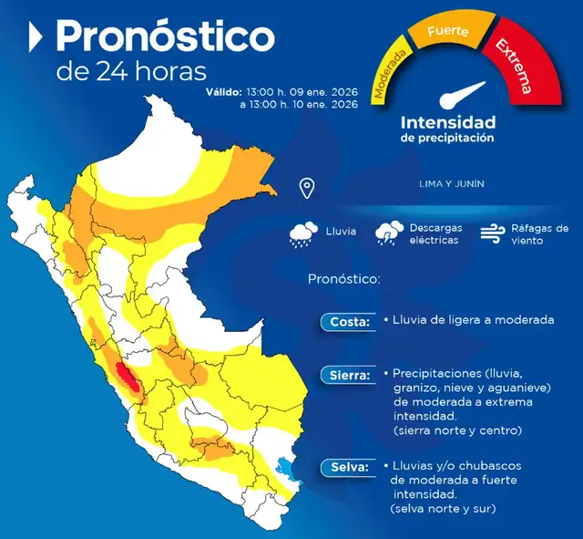 Senamhi advirtió en su pronóstico que habría fuertes lluvias. Foto: X