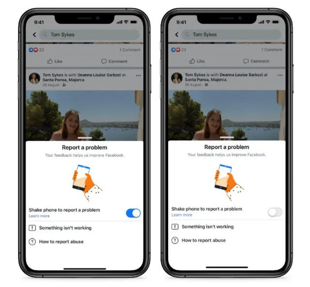 El menú de Reportar problema en Facebook. Foto: The Apple Post