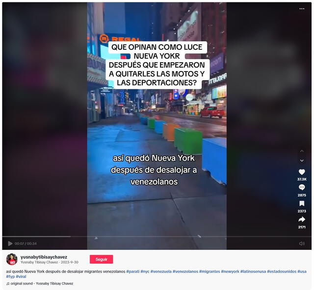 <em>Registro más antiguo del video viral en la web. Foto: captura de TikTok</em>   