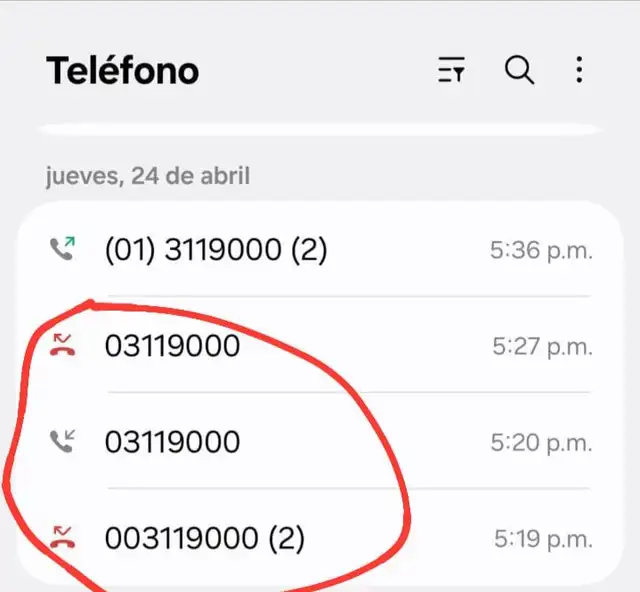 Llamada haciéndose pasar por Banco Interbank