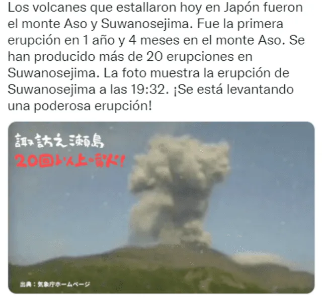 El volcán Suwanosejima es uno de los volcanes más activos de Japón y del mundo.