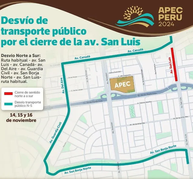 Cierre de la Avenida San Luis. Foto: ATU   