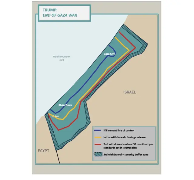 El 'plan posguerra' fue publicado durante la reunión de Trump y Netanyahu. Foto: Casa Blanca<br> El 'plan posguerra' fue publicado durante la reunión de Trump y Netanyahu. Foto: Casa Blanca<br>