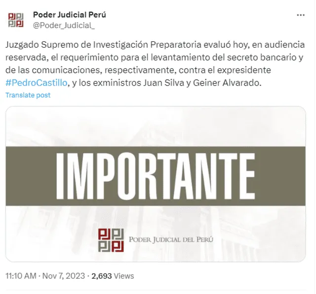  Foto: X/ Poder Judicial    