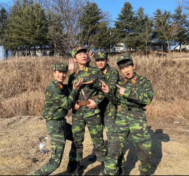Los cuatro integrantes de la compañía N°5 liderada por el capitán Ri (Hyun Bin) en Crash landing on you. Foto: Instagram