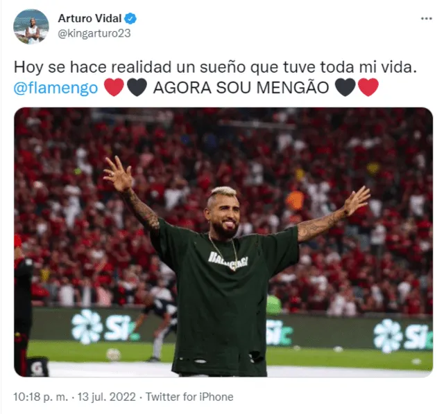 Arturo Vidal anunciado por Flamengo