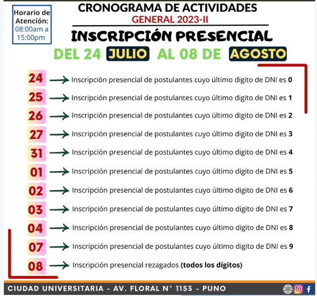  Orden de inscripción presencial de la UNA. Foto: UNA 