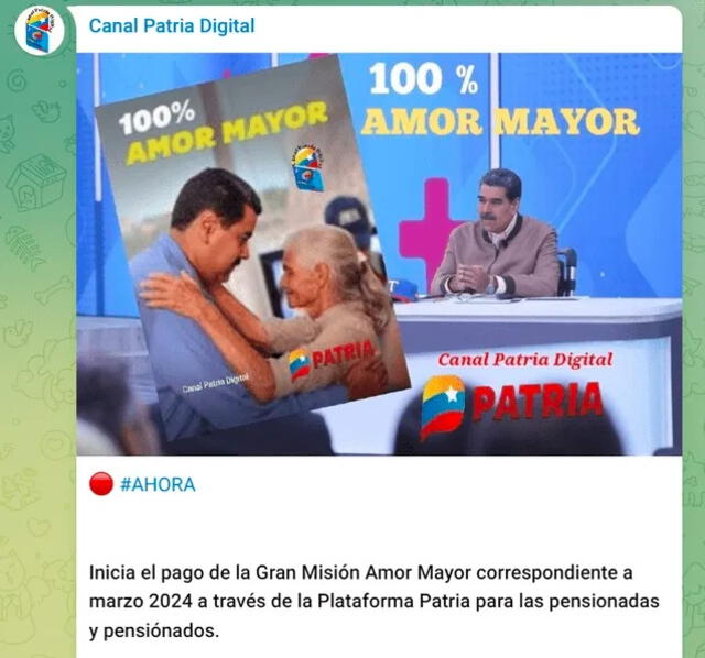 Bono Amor Mayor 2024 | bonos de abril | bonos de Nicolás Maduro