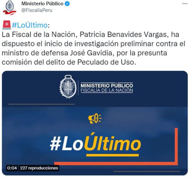 Ministerio Público sobre caso de José Gavidia