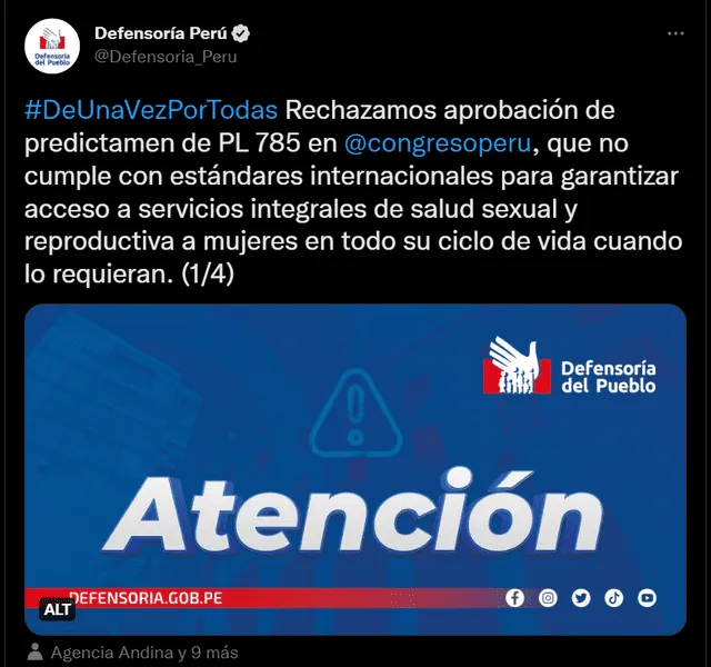 Foto: @Defensoría_Perú / Twitter