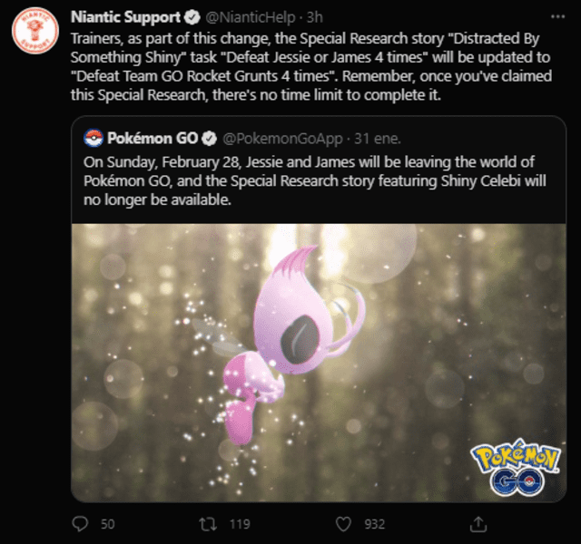 Celebi shiny en Pokémon GO