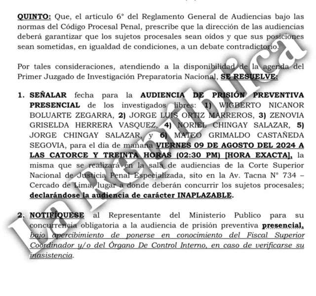 The Public Prosecutor's Office is requesting 36 years of preventive detention against Nicanor Boluarte. Photo: La República   