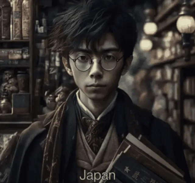 Harry potter interpretato da un attore giapponese. Foto: screenshot / diamg di tiktok