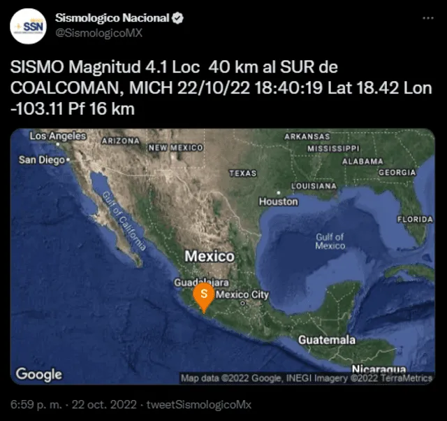 Sismo en México