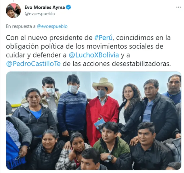 Evo Morales y Pedro Castillo