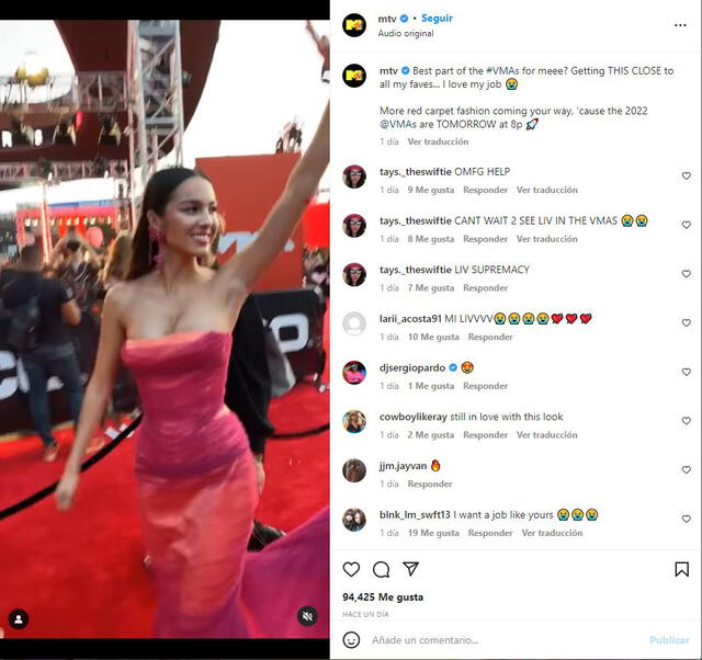 Red Carpet de los MTV Video Music Awards. Foto: Captura de Instagram