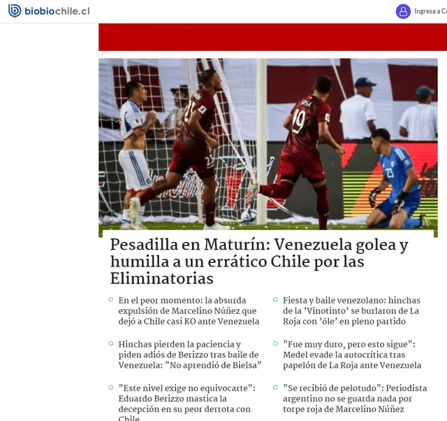 Dos victorias, un empate y una derrota es el saldo de la Vinotinto. Foto: Bio Bio Chile 