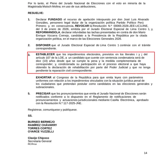 Decisión del Pleno del JNE sobre nuevos impedimentos para postular a cargos públicos Decisión del Pleno del JNE sobre nuevos impedimentos para postular a cargos públicos