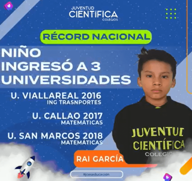 Rai García aprendió a leer a los 3 años. 