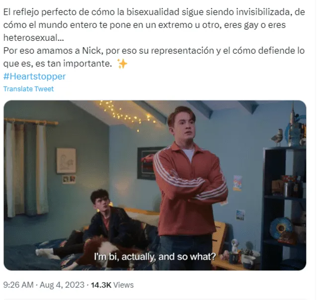 Twitter| Heartstopper| Alice Osman| Bisexualidad