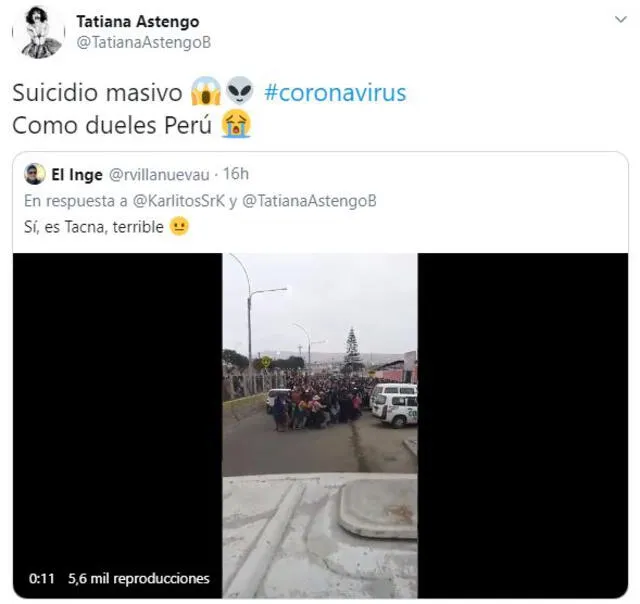 Tatiana Astengo indignada con aglomeraciones en Tacna.