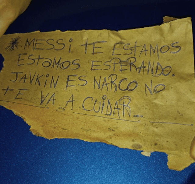 Amenazan a Lionel Messi en nota tras atentar contra negocio de la familia de Antonela Rocuzzo. Foto: Twitter 