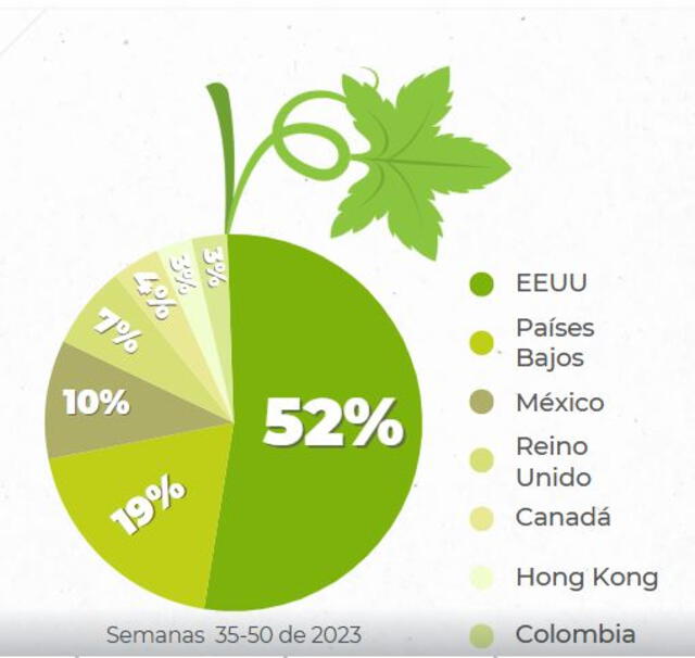 Estados Unidos fue el principal mercado para las exportaciones peruanas, absorbiendo el 52% del total, seguido por Países Bajos, México y Reino Unido. Foto: South Pacific Logistic   