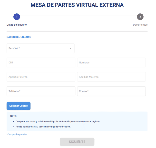 Mesa de partes virtual de la ONPE