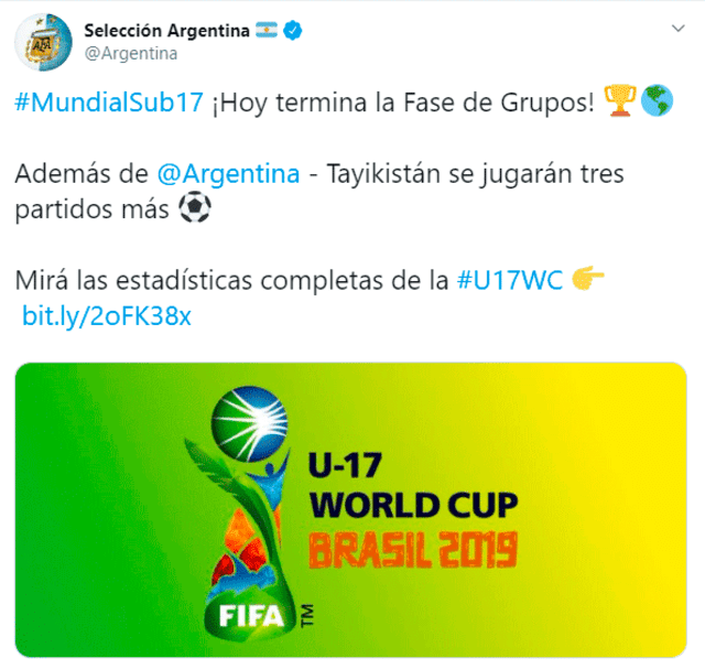 Argentina vs. Tajikistan EN VIVO por el Mundial Sub 17