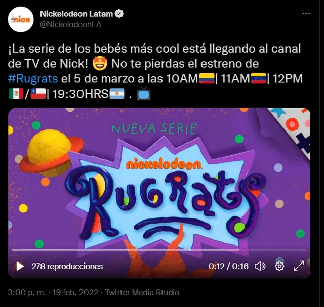 Nickelodeon anuncia el regreso de Rugrats: aventuras en pañales. Foto: Twitter
