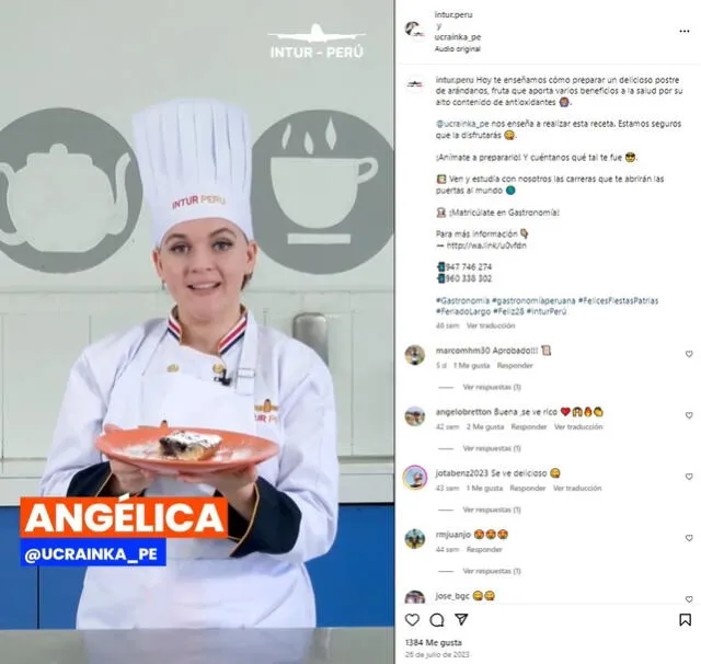  Angélica Lishchanchyna comparte recetas peruanas en su canal de TikTok, que cuenta con más de 197.000 seguidores Foto: Instagram Ucrainka_pe   