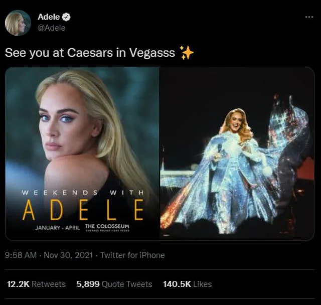 Adele había anunciado su residencia en Las Vegas meses atrás