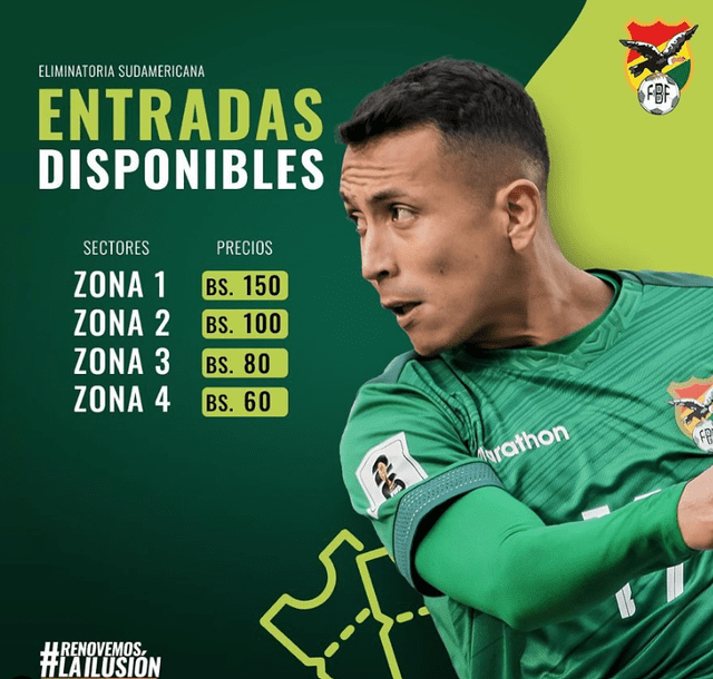 Entradas para el Bolivia vs Colombia. Foto: Instagram.   