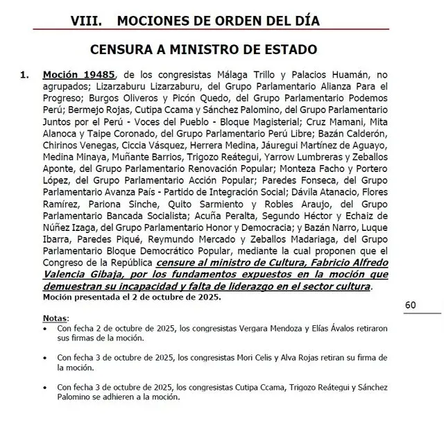 Moción de censura.   