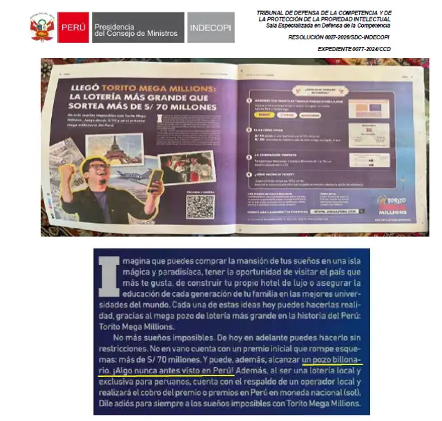 Nexlot alegó que la afirmación “(…) pozo billonario. ¡Algo nunca antes visto en Perú!” únicamente buscaría resaltar la cuantía del pozo y que, además, el uso del término “billonario” sería una licencia publicitaria. Nexlot alegó que la afirmación “(…) pozo billonario. ¡Algo nunca antes visto en Perú!” únicamente buscaría resaltar la cuantía del pozo y que, además, el uso del término “billonario” sería una licencia publicitaria.